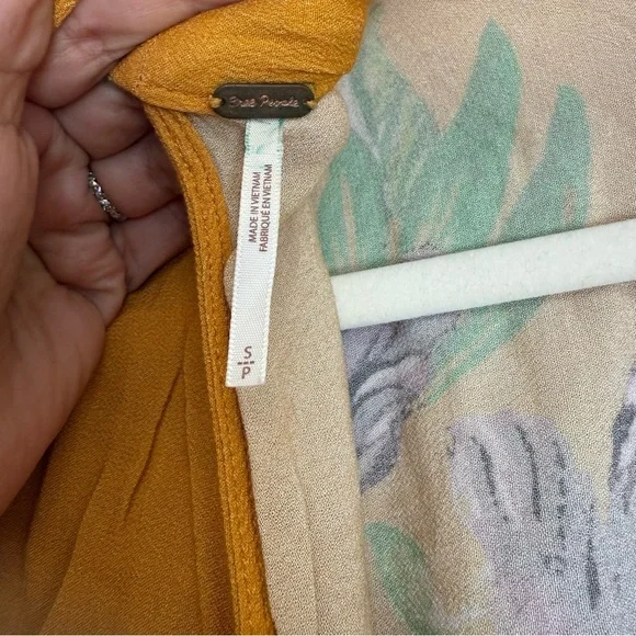 FREE PEOPLE gemma mustard yellow long sleeve tunic mini dress - Picture 10 of 11